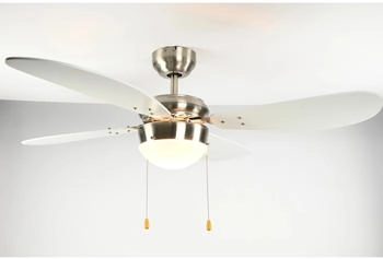 AireRyder Classic 105 cm Nickel - Wei&szlig; mit Beleuchtung und Zugketten