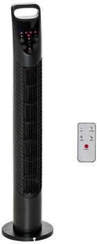 HomCom Turnmventilator mit 3 Belüftungsstufen 7,5H Timer für Wohnzimmer Schwarz