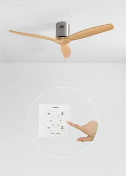 CREATE WIND CALM DC with Wall Controller nickel/light wood