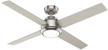 Hunter Fan DC Deckenventilator Greta Nickel mit LED & Fernbedienung grau (52753)