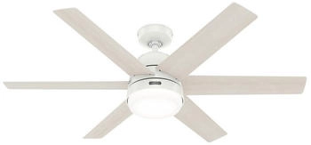 Hunter Fan DC Deckenventilator Arete Weiss mit Licht & Fernbedienung weiss (52705)