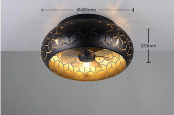 Trio Bidar Deckenventilator mit Beleuchtung Schwarz/Gold (R61574080) – Trio Bidar Deckenventilator mit Beleuchtung Schwarz/Gold (R61574080) für perfektes Raumklima