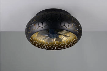 Trio Bidar Deckenventilator mit Beleuchtung Schwarz/Gold (R61574080) – Flexibler Komfort durch intuitive Fernbedienung