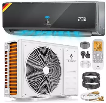Kesser Quick Connect Split Klimaanlage 12000 BTU Kühlen Heizen 3,4kW R32