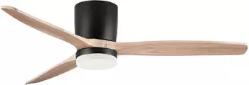 Nova Luce Aloa Deckenleuchte mit Ventilator LED &Oslash;132cm Schwarz/Holz hell (9952371)