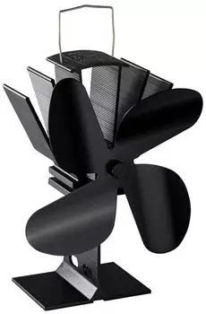 Haushalt International Kaminventilator Warmluftverteiler, wärmebetrieben, schwarz (60808)