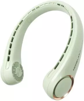 Morelax Tragbarer Nackenventilator fl&uuml;gellos 3 Geschwindigkeitsstufen 4000mAh Gr&uuml;n (F312)