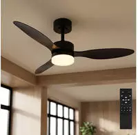 GLOBO LIGHTING Deckenleuchte "BLACKWELL" LED-Modul 1 Stk. Deckenventilator Schwarz,