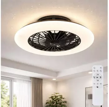 Globo Deckenventilator mit LED-Beleuchtung Sterneneffekt CCT 30W 1800lm dimmbar