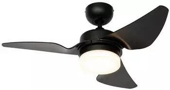 QAZQA Yuki Deckenventilator LED dimmbar Ø86.7cm Schwarz (107760)
