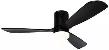 QAZQA Sofia Deckenventilator mit LED dimmbar, Holz/Stahl, Schwarz, 132cm (106951)