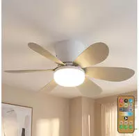 Globo Lighting Deckenventilator, Wei&szlig;, Metall, 51x16.5x51 cm, Lampen & Leuchten,