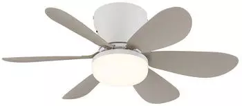 Globo Delores Deckenventilator mit LED, Fernbedienung, CCT, sand (03625SA) – Globo Delores Deckenventilator mit LED – sandfarbenes Deckenmodell mit Lichtfunktion