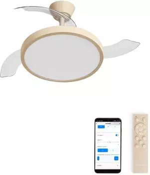 CREATE Wind Clear Studio M Deckenventilator mit Beleuchtung, 40W, Ø108cm, einziehbare Flügel, WLAN (194916_500478)