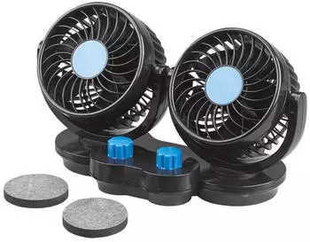Lescars Kfz-Doppel-Ventilator 12V 2 Stufen 6,5W (VT-60.car)