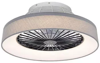 QAZQA Emily Deckenventilator mit LED dimmbar, Grau, Stahl, &Oslash;47cm (105369)