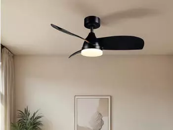 Trio Helsinki Deckenventilator LED dimmbar mit Fernbedienung, Schwarz (R62732132)