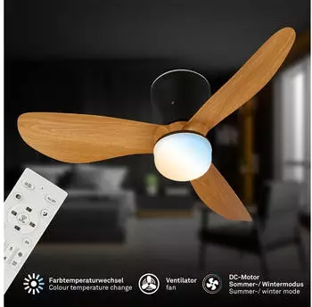 Briloner LUFITO Deckenventilator mit LED dimmbar CCT 78x26cm 15W 2050lm (30965223-0)