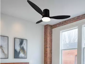 Trio G&ouml;teborg Deckenventilator mit LED-Licht, schwarz matt, &Oslash;132cm, Fernbedienung (R64202132)