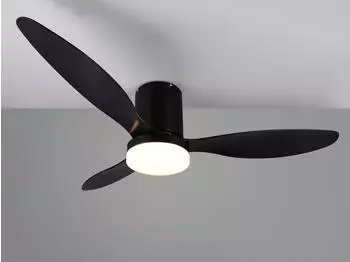 Trio Göteborg Deckenventilator mit LED-Licht, schwarz matt, Ø132cm, Fernbedienung (R64202132) – Komfortable Steuerung aus jeder Raumposition