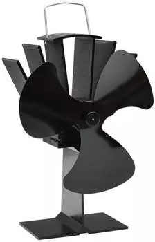 vidaXL Ofenventilator W&auml;rmebetrieben 3 Bl&auml;tter Schwarz (51240)