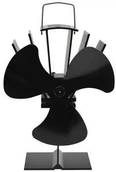 vidaXL Ofenventilator Wärmebetrieben 3 Blätter Schwarz (51240) – Gleichmäßige Raumtemperatur durch aktive Luftzirkulation