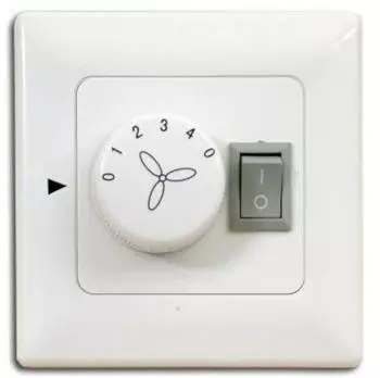 Pepeo Wand-/Stufenschalter f&uuml;r Deckenventilator mit Licht, Unterputz, wei&szlig; (1461)