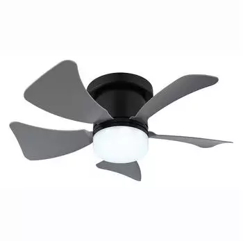 Globo Hines Deckenventilator LED, schwarz-grau, &Oslash;40,6cm, Fernbedienung (03609A)