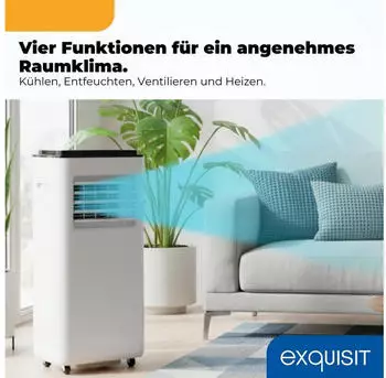 Exquisit CM 30900 WE – Exquisit CM 30900 WE – Vielseitiges Klimagerät mit Fernbedienung für 18 m²