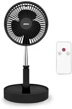 Jocca Foldable battery-powered pedestal fan black