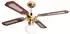 V-TAC LED Deckenventilator Zugschalter, Opalglas, MDF braun, 105cm (E27)