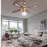 V-TAC LED Deckenventilator Zugschalter, Opalglas, MDF braun, 105cm (E27)