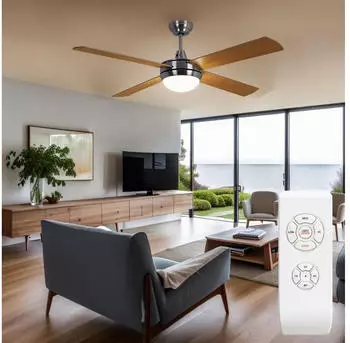 V-TAC LED Deckenventilator 132cm mit Fernbedienung, Timer, 3 Stufen (VT-6054-4)