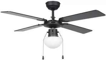 Eglo Fortaleza Deckenventilator mit Licht 4 Fl&uuml;gel E27 Schwarz Matt &Oslash;106,6cm (35122)