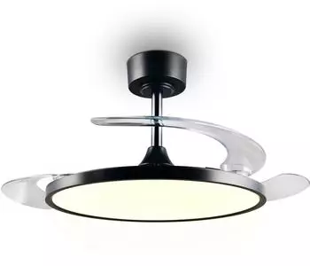Trio Kasfjord LED-Deckenventilator mit Licht, dimmbar, Fernbedienung, schwarz (R64452132)