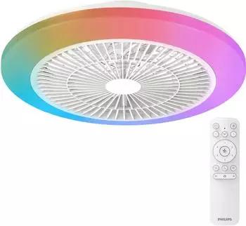 Philips Amigo LED-Deckenventilator 40W, dimmbar, CCT, RGB, mit Fernbedienung
