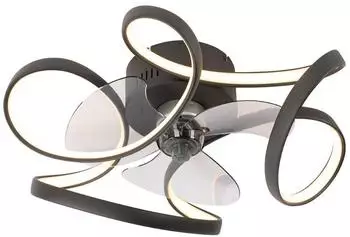 QAZQA Mandy Deckenventilator LED dimmbar &Oslash;55cm Schwarz (105357)