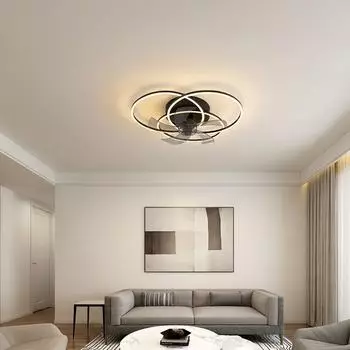 Globo ALIA LED-Deckenventilator dimmbar, schwarz, Metall (ALIA) – Warmweißes Licht schafft wohnliche Atmosphäre