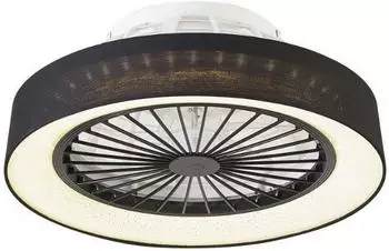 QAZQA Emily LED-Deckenventilator mit Fernbedienung, Schwarz, &Oslash;48cm (105367)