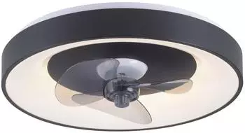 JUST LIGHT Venika LED-Deckenventilator CCT dimmbar 36W schwarz (14644-18)