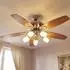 Globo Deckenventilator mit LED-Beleuchtung, Zugschalter, Glas, Ø130cm