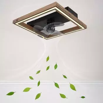 Globo Deckenventilator mit LED-Deckenlampe, Holz, dimmbar, Fernbedienung, Vor-/Rücklauf – Globo Deckenventilator mit LED-Deckenlampe, Holz, dimmbar, Fernbedienung, Vor-/Rücklauf, zwei Funktionen in einem Gerät