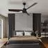 V-TAC Deckenventilator mit Fernbedienung, 3 Stufen, schwarz-braun