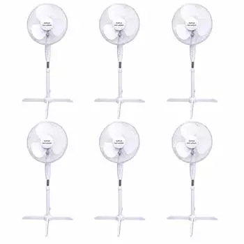 Buri Standventilator oszillierend 40W, wei&szlig; (6er-Pack)
