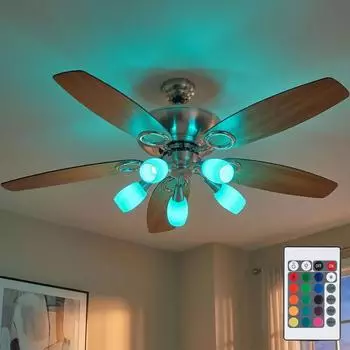 Globo Deckenventilator RGB LED dimmbar, Fernbedienung, Ø130cm