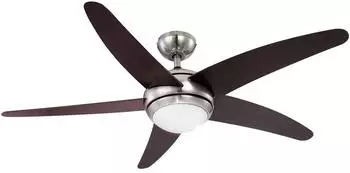 Globo Deckenventilator mit LED, Glas, braun, Fernbedienung, Ø132cm