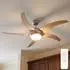 V-TAC Deckenventilator mit Beleuchtung, wendbare Flügel, Fernbedienung, 132cm, 2x E27