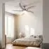 V-TAC Deckenventilator mit Beleuchtung, wendbare Flügel, Fernbedienung, 132cm, 2x E27