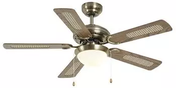QAZQA Mistral Majas Deckenventilator Messing, Holzprint, Rattan 105cm (110315)
