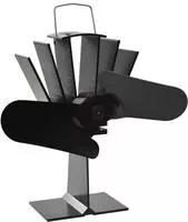 vidaXL Ofenventilator W&auml;rmebetrieben 2 Bl&auml;tter Schwarz